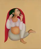 Nayika by Manjit Bawa, Oil on canvas, sold Jun 2011