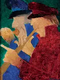 Study for Bandwallahs by Krishen Khanna, Oil on canvas, sold Jun 2011