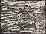 Untitled by Chittaprosad Bhattacharya, Linocut on paper, sold May 2011