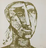 Head by Tyeb Mehta, Lithograph on paper, sold May 2011