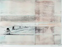 Untitled by Krishna Reddy, Etching on paper, offered May 2011