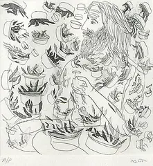 Untitled by Bhupen Khakhar, Etching on paper, sold May 2011