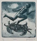 Cancer by Anupam Sud, Etching on paper, offered May 2011