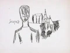 Untitled by F. N. Souza, Ink on paper, sold Apr 2011