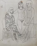 Untitled by F. N. Souza, Pen and ink on paper, sold Apr 2011