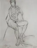 Untitled by Jehangir Sabavala, Charcoal on paper pasted on board, offered Apr 2011