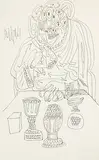 Untitled by F. N. Souza, Ink on paper, sold Apr 2011