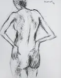 Untitled by Akbar Padamsee, Charcoal on paper, sold Apr 2011