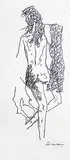 Untitled by M. F. Husain, Pen and ink on paper, sold Apr 2011
