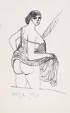 Untitled by F. N. Souza, Ink on paper, sold Apr 2011