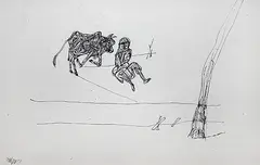 Untitled by Himmat Shah, Pen and ink on paper, sold Apr 2011