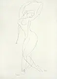 Untitled by K. K. Hebbar, Pen and ink on paper, sold Apr 2011