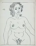 Untitled by F. N. Souza, Ink on paper, sold Apr 2011