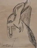 Untitled by F. N. Souza, Ink on paper, sold Apr 2011