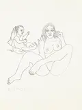 Untitled by F. N. Souza, Lithograph on paper, sold Apr 2011
