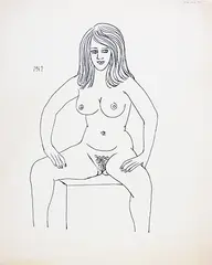 Untitled by F. N. Souza, Ink on tracing paper, sold Apr 2011