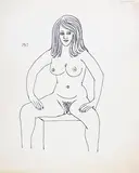Untitled by F. N. Souza, Ink on tracing paper, sold Apr 2011