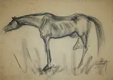 Untitled by Sunil Das, Charcoal on paper pasted on card, offered Apr 2011