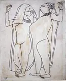 Untitled by Krishna Shamrao Kulkarni, Mixed media on paper pasted on board, offered Apr 2011