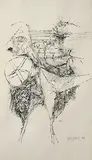 Untitled by Ram Kumar, Pen and ink on paper, sold Apr 2011