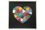 Patchwork Heart'2018Hand-finished Silkscreen Glazes, Gold and Silver Leafing, and 3D Fluffy CloudsEdition of 30Signed and numbered by the artist60 x 60 cmARR by Waleska Nomura, Silkscreen Glazes, Gold and Silver Leafing, and, offered Jan 2020