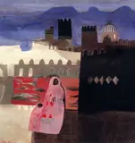 Mother and child in the street, North Africa by Mary Fedden, 1972, gouache, sold Dec 2015