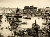 Les Lavoirs, Vannes by Job Nixon, engraving, sold Dec 2015