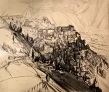 Anticoli by Job Nixon, engraving and drypoint, sold Dec 2015