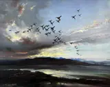 Evening Journey by Vernon Ward, oil on canvas, sold Oct 2015