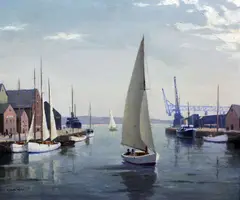Poole Quay by Leslie Kent, oil on board, sold Oct 2015