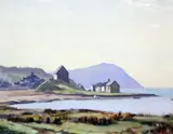 Dinas Head, Nr Fishguard Wales by Leslie Kent, oil on board, sold Oct 2015