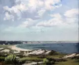 Beyond Studland Bay by Leslie Kent, oil on canvas, sold Oct 2015