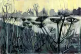 Winter River by Humphrey Spender, 1957, oil on canvas, sold Oct 2015