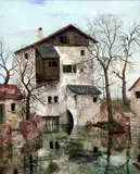Basque Mill by Josselin Bodley, oil on canvas, sold Oct 2015