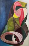 Surrealist Composition c.1940 by Inez Estelle Hoyton, oil on canvas, sold Oct 2015