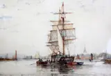 An old Sussex port by Frederick James Aldridge, watercolour, sold Oct 2015