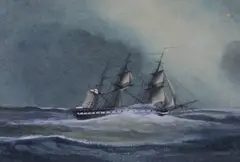 HMS Norfolk by William Frederick Mitchell, 1903, watercolour, sold Oct 2015