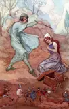 Graciosa and Percinet,original book illustration by Conrad H. Leigh, watercolour, sold Oct 2015