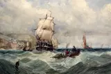 Shipping off the Sussex coast by Edward Tucker, watercolour, sold Oct 2015