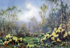 Heathland scene by William R. Hoyles, watercolour, sold Oct 2015