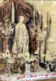 Study of an altar piece by Maude Sumner, watercolour, sold Oct 2015