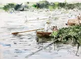 Henley Regatta by Gordon King, watercolour, sold Oct 2015