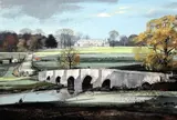Across the Medway at Teston, Kent by Rowland Hilder, ink and watercolour on paper, sold Oct 2015