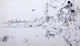 Sportsman shooting a rabbit by Cecil Aldin, ink, sold Oct 2015