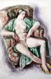 The Green Kimono by Reginald Brill, 1932, watercolour and pencil on paper, sold Oct 2015