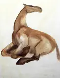 Seated Horse by Elisabeth Frink, pencil and watercolour, sold Oct 2015