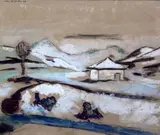 Landscape by Helmuth Macke, 1918, watercolour and charcoal on paper, sold Oct 2015