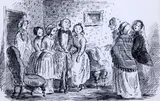 Illustrations to Bleak House, 1955,Abbott & Holder labels verso,4.75 x 7.25in by Edward Ardizzone, ink, sold Oct 2015