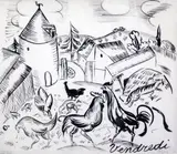 Vendredi by Raoul Dufy, ink and wash on paper, sold Oct 2015
