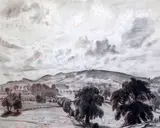 Sanguine and black chalk by Laura Knight, drawing, sold Oct 2015